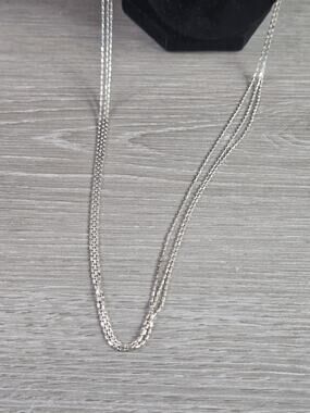 VINTAGE STERLING SILVER SILPADA ITALY THREE STRANDS CHAIN NECKLACE 36"